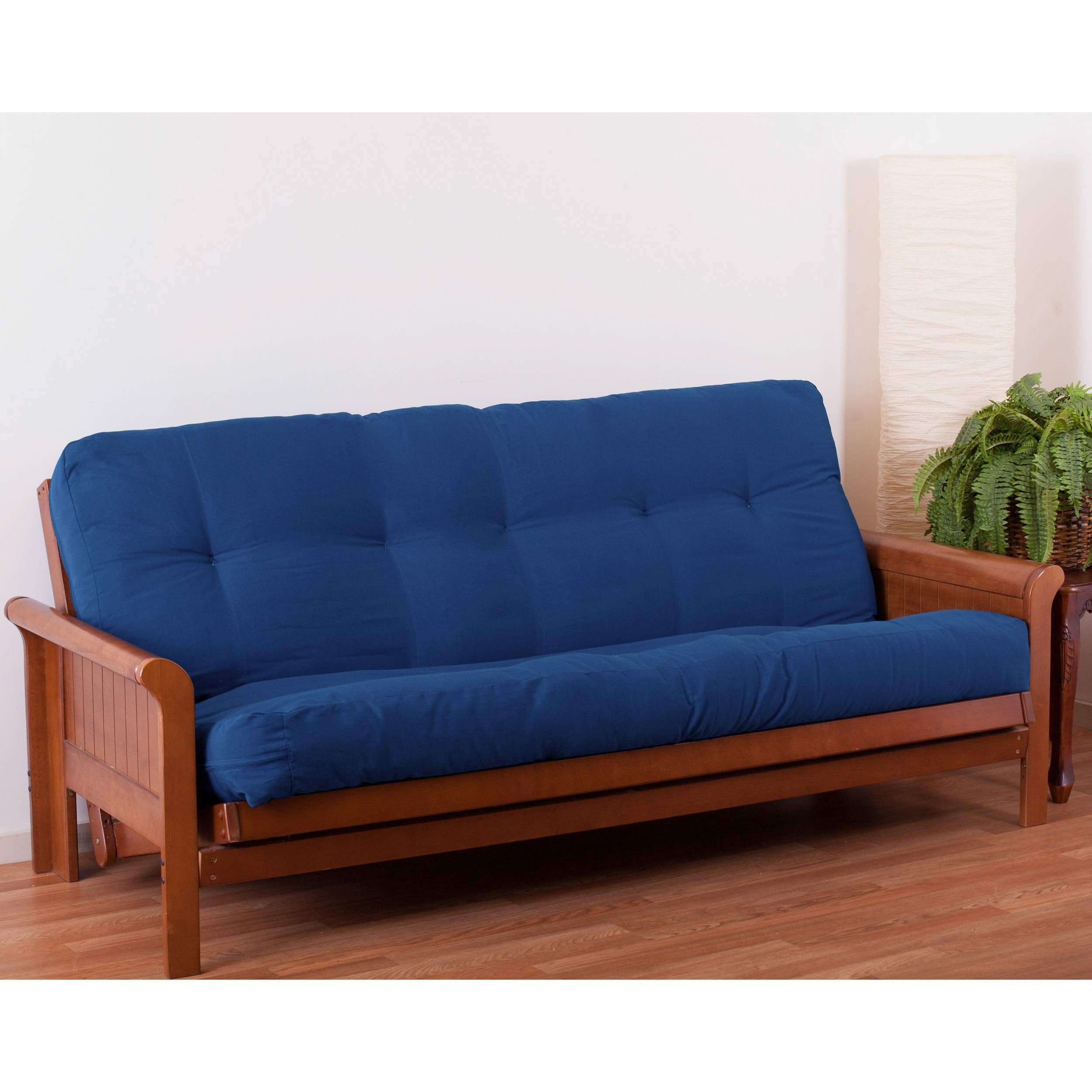 Blazing Needles Renewal 8' Twill Futon Mattress, Queen, Royal Blue